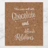 秋チョコ素朴レートパーティー ワインラベル (シングルラベル)