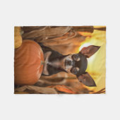 秋チワワ フリースブランケット (正面(横))