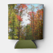 秋ツリーと青空秋の自然写真 缶クーラー (正面)