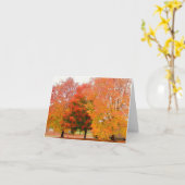 秋ツリーのノートカード カード (黄色い花)