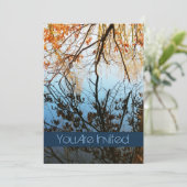 秋ツリーの反射結婚式招待状 招待状 (スタンド正面)