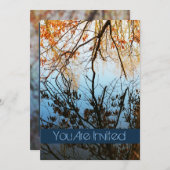 秋ツリーの反射結婚式招待状 招待状 (正面/裏面)