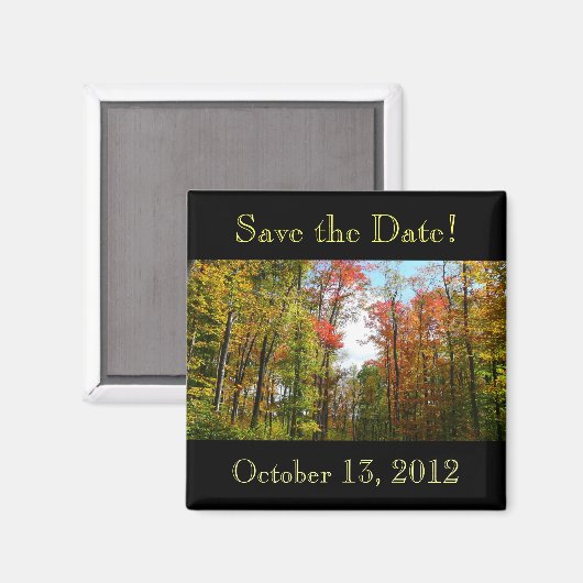 秋ツリーの日付磁石を保存 マグネット (正面/裏面)
