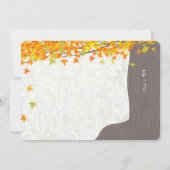 秋ツリーイニシャルのトランク黄色オレンジ葉色 招待状 (裏面)