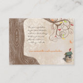 秋ツリーイニシャルイエローオレンジウィッシングウェル エンクロージャーカード (裏面)