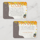 秋ツリーイニシャルイエローオレンジウィッシングウェル エンクロージャーカード (正面/裏面)