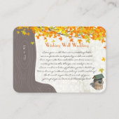 秋ツリーイニシャルイエローオレンジウィッシングウェル エンクロージャーカード (正面)