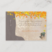 秋ツリーイニシャルイエローオレンジウィッシングウェル エンクロージャーカード (裏面)