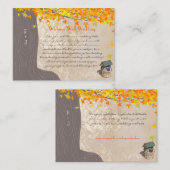 秋ツリーイニシャルイエローオレンジウィッシングウェル エンクロージャーカード (正面/裏面)