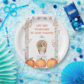 秋ツリーズパンプキンスターキーサンクスギビングパーティー ペーパープレート (パーティー)