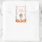 秋ツリーズパンプキンスターキーサンクスギビングパーティー ラウンドシール (バッグ)