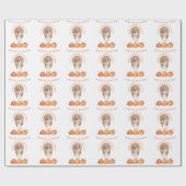 秋ツリーズパンプキンスターキーサンクスギビングパーティー ラッピングペーパー (フラット)