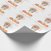 秋ツリーズパンプキンスターキーサンクスギビングパーティー ラッピングペーパー (角)