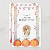 秋ツリーズパンプキンスターキーサンクスギビングパーティー 招待状 (正面/裏面)