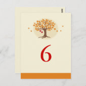 秋ツリーテーブル番号カード ポストカード (正面/裏面)
