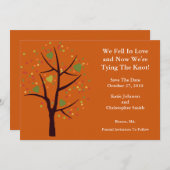 秋ツリーフェルトインラブセーブ・ザ・デート案内 招待状 (正面/裏面)