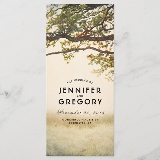 秋ツリーブランチ素朴結婚式 プログラム (正面)