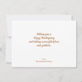 秋ツリーホリデーオータムサンクスギビング カード (裏面)