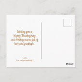 秋ツリーホリデーオータムサンクスギビング ポストカード (裏面)