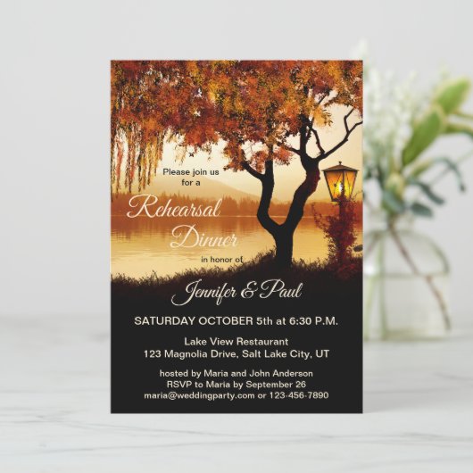 秋ツリーレイクビューリハーサルディナー招待状 招待状 (スタンド正面)
