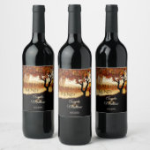 秋ツリーレイクビュ結婚ーズワインラベル ワインラベル (ボトル)