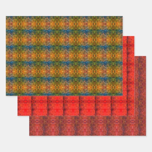 秋ツリー写真 |鏡タイル |折り返し紙 ラッピングペーパーシート (セット)