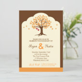 秋ツリー婚約パーティ招待状 招待状 (スタンド正面)