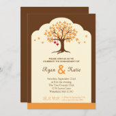 秋ツリー婚約パーティ招待状 招待状 (正面/裏面)