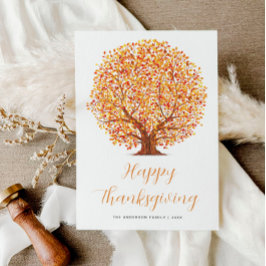秋ツリー幸せな感謝祭ホリデーカード シーズンカード