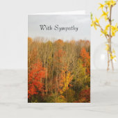 秋ツリー悔やみや弔慰 カード (黄色い花)