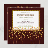 秋ツリー感謝祭招待状 招待状 (正面/裏面)