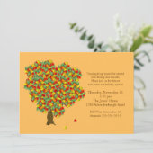 秋ツリー感謝祭招待状 招待状 (スタンド正面)