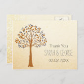秋ツリー素朴秋の結婚式ありがとう ポストカード (正面/裏面)
