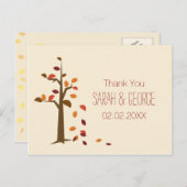 秋ツリー結婚の感謝 ポストカード (正面/裏面)