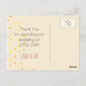 秋ツリー結婚の感謝 ポストカード (裏面)