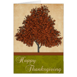 秋ツリー：ハッピー感謝祭グリーティングカード