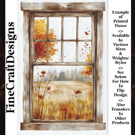 秋ツリー&ワイルドフラワースルーウィンドウAN3デコページ 薄葉紙