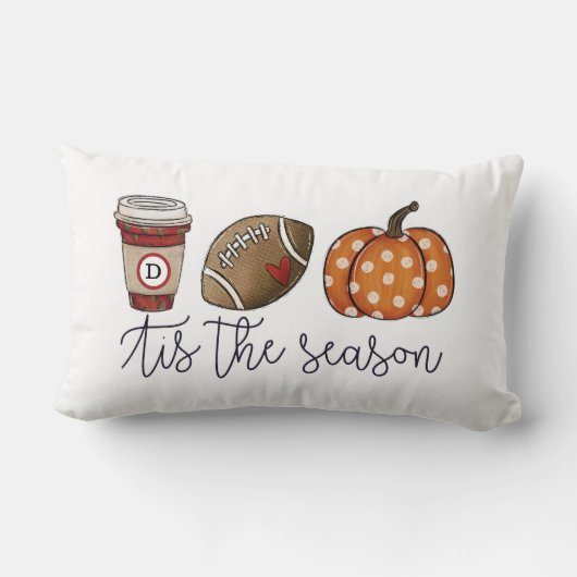 秋ティスザシーズンカスタムコーヒーサッカーパンプキン ランバークッション (裏面)