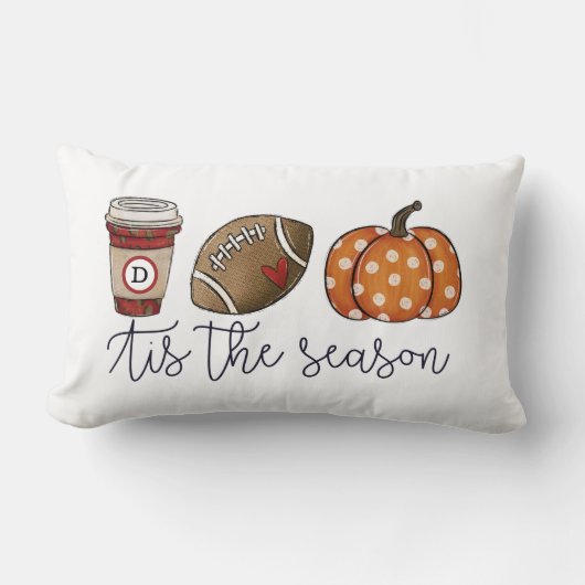 秋ティスザシーズンカスタムコーヒーサッカーパンプキン ランバークッション (正面)