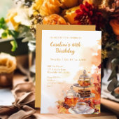 秋ティーエレガントパーティー60誕生日 招待状