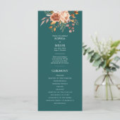 秋ティール（緑がかった色）ウォーターカラーテラコッタフローラ結婚ズ プログラム (スタンド正面)