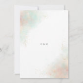 秋ティール(緑がかった色)バーンオレンジボタニカルフローラ結婚ズ 招待状 (裏面)