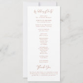 秋ティール(緑がかった色)バーントオレンジシック秋の結婚式プログラム (裏面)