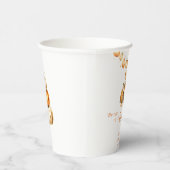 秋テディベアかぼちゃボホ赤ちゃんシャワー 紙コップ (右)