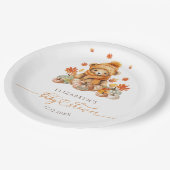 秋テディベアとカボチャのベビーシャワー ペーパープレート (アングル)