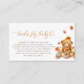 秋テディベアブックベビー エンクロージャーカード (正面)