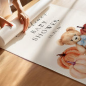 秋テディベア男の赤ちゃんシャワーウェルカムサイン ポスター