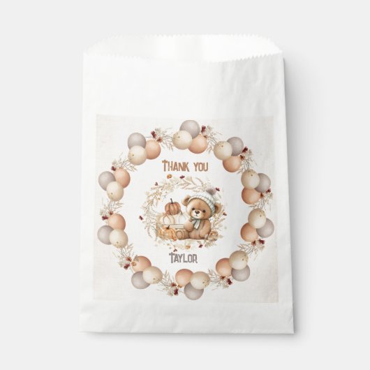 秋テディベア誕生日優先バッグ フェイバーバッグ (正面)