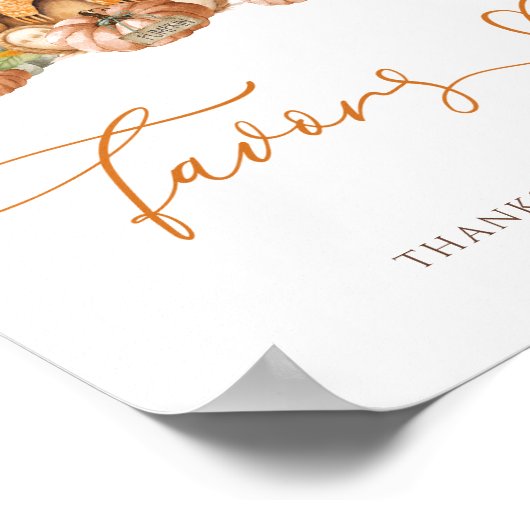 秋テディベア赤ちゃんシャワー親愛 ポスター (角)