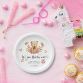 秋テディベア赤ちゃんシャワー ペーパープレート (パーティー)